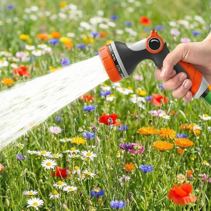 Garden Hose Nozzle Thumb Control with 10 Spray Patterns Water Hose Sprayer | Leak Proof On Off Valve Water Hose Nozzle Sprayer,One Hand Operation,Non-Slip Grip for Plants & Lawn Watering,Car&Pet Washing