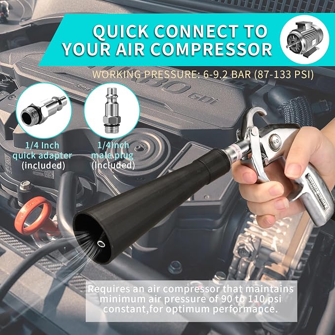 GOCCIDA Air Blower Gun Interior Car Detailing Tools for Car Detailing | Car Detailing Kit Interior Cleaner,Car Detailing Tools for Car Quickly Blasts Dirt and Dust with Nozzle and Dusting Brush