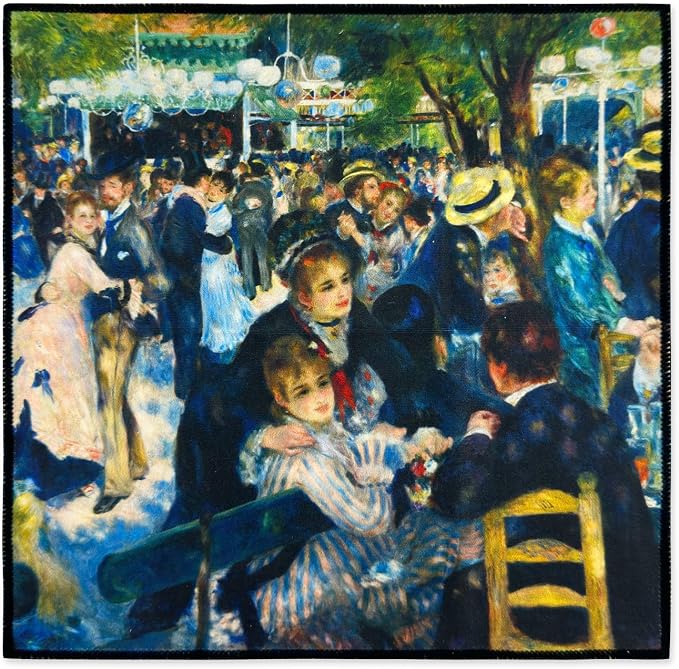 Large Microfiber Cleaning Cloths [5 Pack] – Classic Art “Dance at Le Moulin de la Galette” Design, Premium Lens Cleaning Cloth for Cameras, Glasses, Screens & Electronics