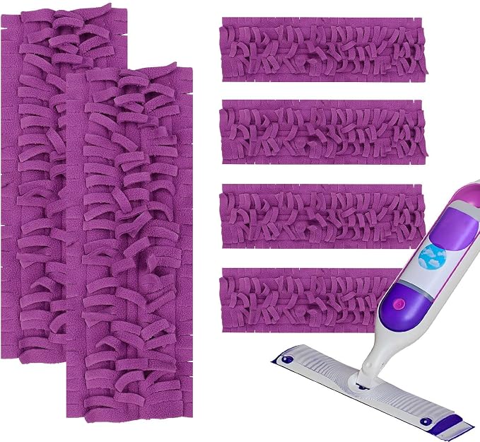 6Pack Mop Pads Refills for Swiffer Power Mop Washable & Reusable | Household Replacement Mop Pads, Multi-Surface Mop Refill Pads, Suitable for Hardwood, Tile, Floor Cleaning(Purple)