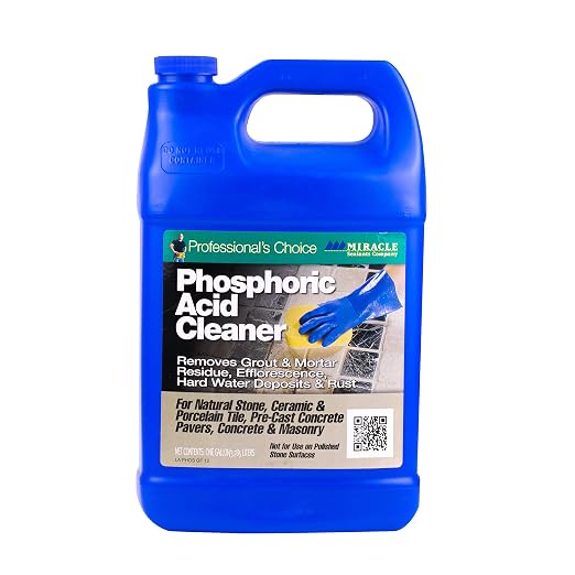 Miracle Sealants Phosphoric Acidic Cleaner for Tile, Stone, Pavers & Masonry, Grout Haze, Rust Stain & Efflorescence Remover, Gallon