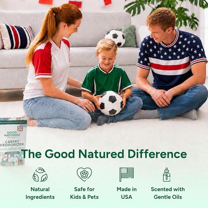 Good Natured Brand | Carpet Deodorizer & Freshener Powder | 31 oz Pet Odor Eliminator for Strong Odor & Pet Urine | Tropical Volcano 2026 Scent | Safe for Homes with Pets