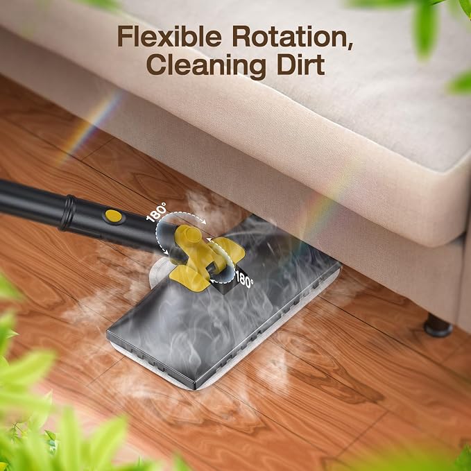 10-in-1 Steam Cleaner, Detachable Handheld Steam Mop for Multi-Surface | Quick 10s Heat, 350ml Water Tank and 2-Level Steamer for Cleaning Floor, Window, Carpet, BBQ Grill, Tile, Sofa, Car and Grout