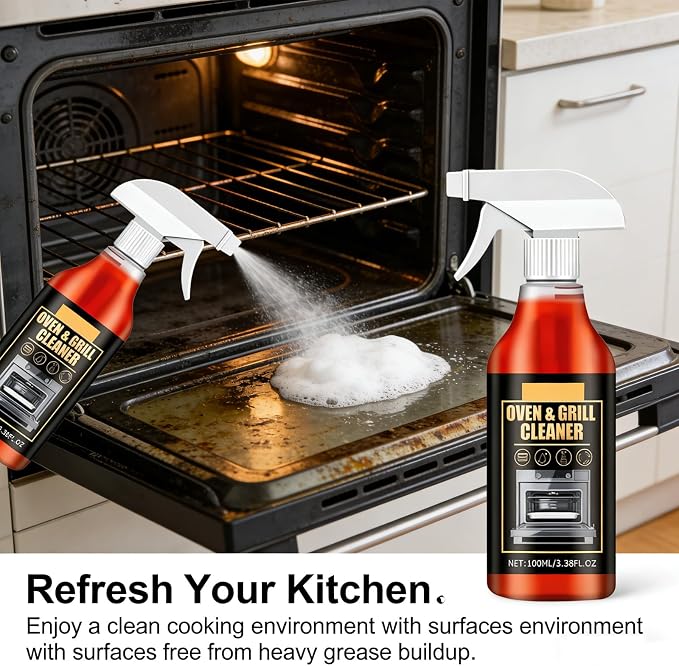 MYSQIHO Kitchen Heavy Oil Cleaner Spray, 100Ml All Purpose Kitchens Heavy Oil Cleaning Agent, Clean Spray Cleaner for Ovens, Countertops, Stovetop (2pcs)