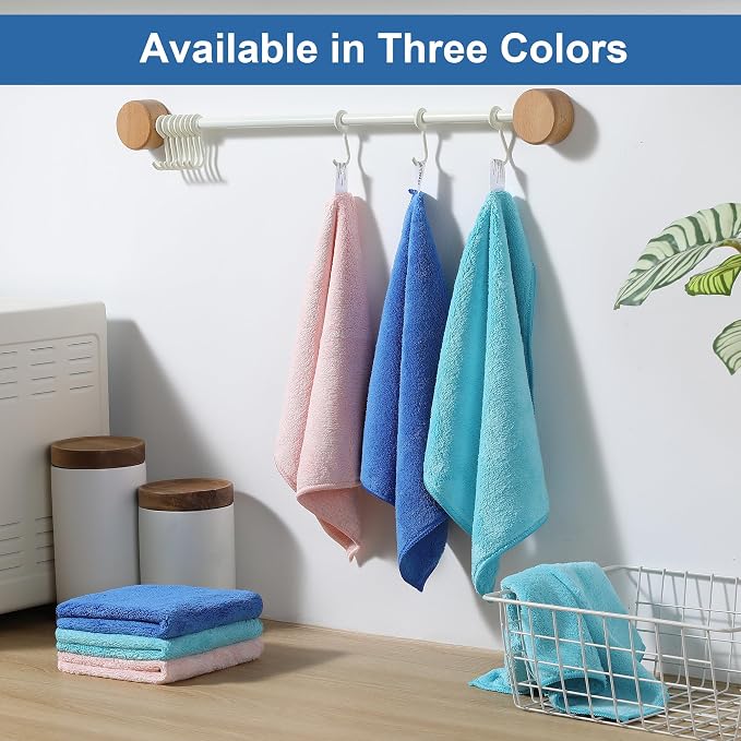 JOYMOOP Microfiber Cleaning Cloths 18 Packs, 11.8" x 11.8" Blue Reusable Kitchen Towels, Lint-Free Cleaning Rags, Super Absorbent Cleaning Cloths for Kitchen, Car, and Household Cleaning