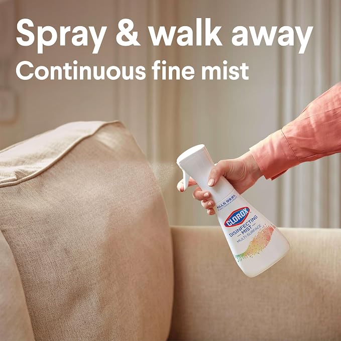 Clorox Disinfecting Mist, Lemon and Orange Blossom, 1 Spray and 1 Refill, 16 oz Each