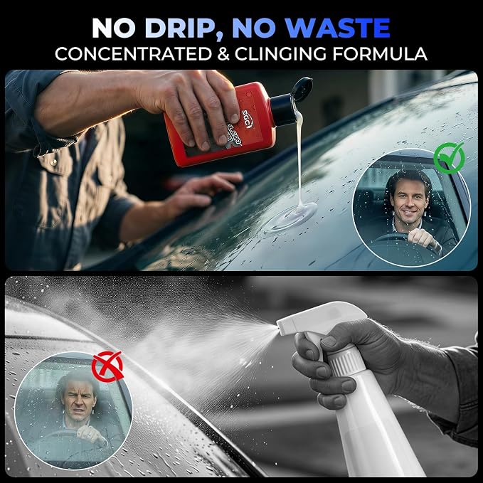 SGC Professional Cleaner Paste for Cars Glass Clear Vision Pro – Heavy Duty Degreaser, Removes Stubborn Oil Film & Water Spots on Windshields, Mirrors (Safe for Tinted Windows)(5.3 oz)