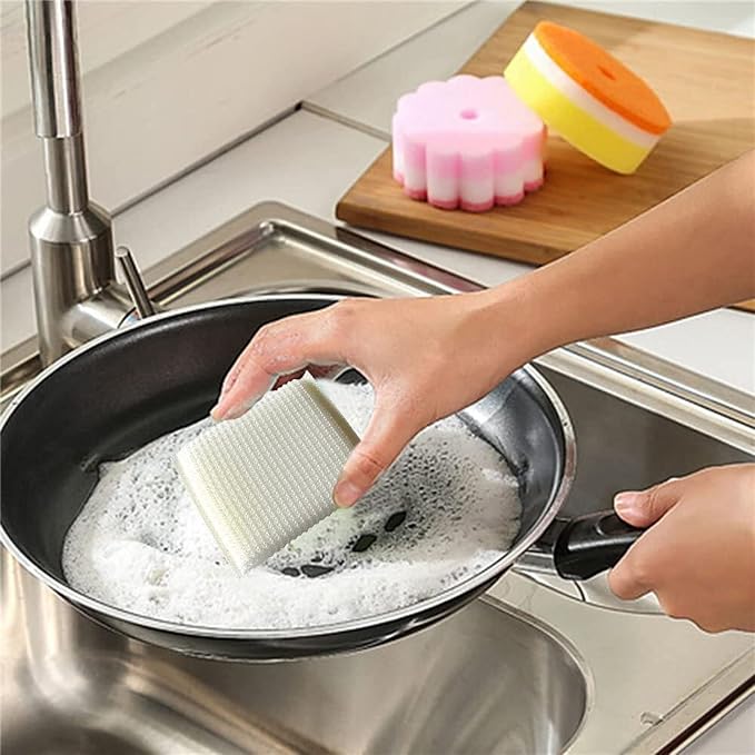 Multi-Purpose Scouring Pad by Scrub-It - Non-Scratch Cleaning Dobie Pads for Pots, Pans, Dishes, Utensils & Non-Stick Cookware - Sponge Scrubbers Use for Kitchen, Bathroom & More (6 Pack)
