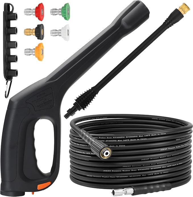 JOEJET Pressure Washer Spray Gun and Hose 32FT, Extension Wand with Nozzles | Compatible with Some Portland Husky Black Decker Ford Pulsar ShopForce Taskforce Powerwasher Power Washer