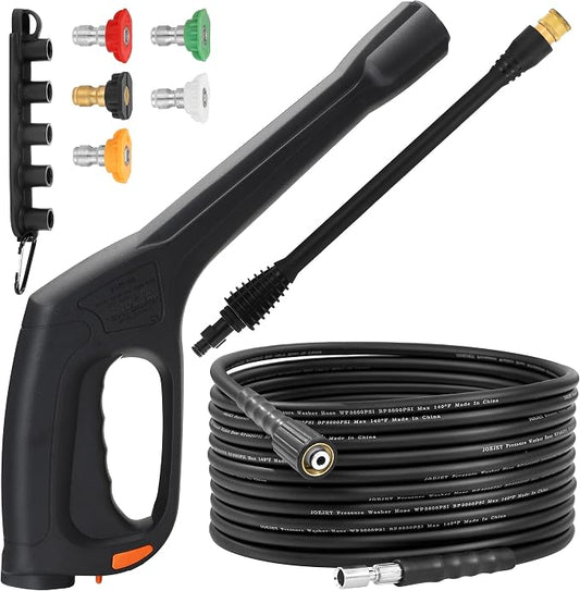 JOEJET Pressure Washer Spray Gun and Hose 32FT, Extension Wand with Nozzles | Compatible with Some Portland Husky Black Decker Ford Pulsar ShopForce Taskforce Powerwasher Power Washer