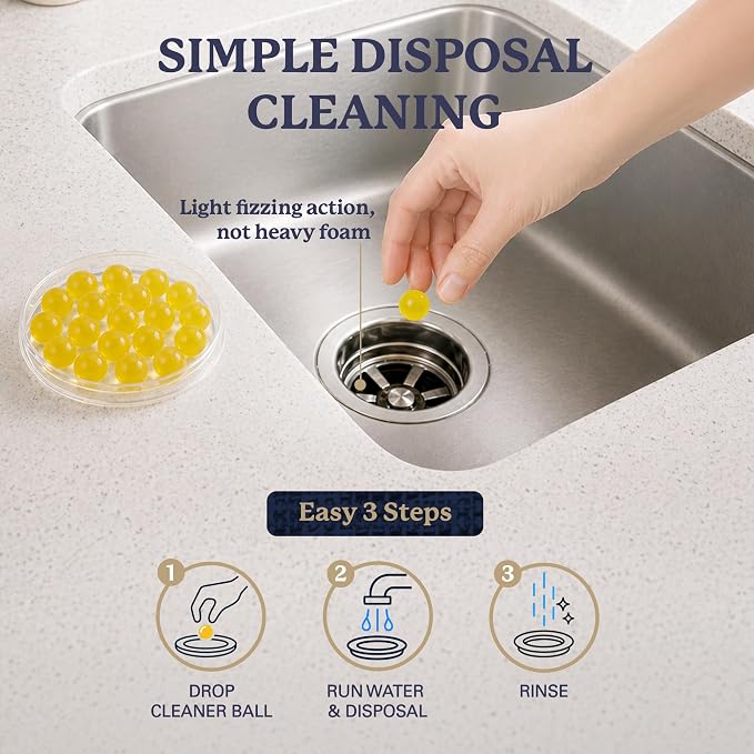 Farberware Garbage Disposal Cleaner Tablets – Disposal Cleaner and Deodorizer for Kitchen Sink Drain, Citrus Garbage Disposal Deodorizer, Sink Disposal Cleaner, 20 Count