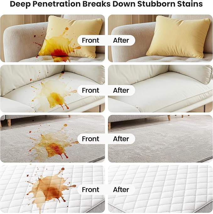 2-Pack Fabric Cleaning Solution Refill Compatible with Uwant Carpet Cleaner | Low-Foam Deep Cleaning Formula for Upholstery, Carpet, Couch, Mattress & Car Interior,(16.9 fl oz)