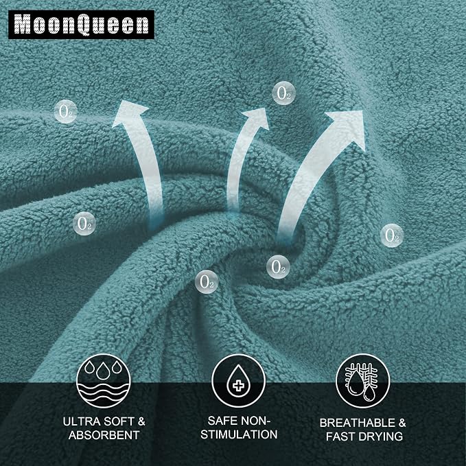 MOONQUEEN Ultra Soft Premium Washcloths Set - 12 x 12 inches - 72 Pack - Quick Drying - Highly Absorbent Coral Velvet Bathroom Wash Clothes (Teal)