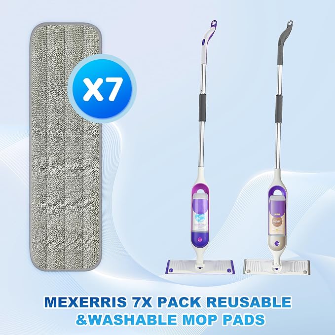 7 Pack Washable Mop Pads for Swiffer PowerMop: Microfiber Wet Mops Refills | Power Mop Pads Reusable Multi-purpose, Hardwood Floor Mop Pads Replacement, for 13''-15'' Spray Mops Multi-surface Floors