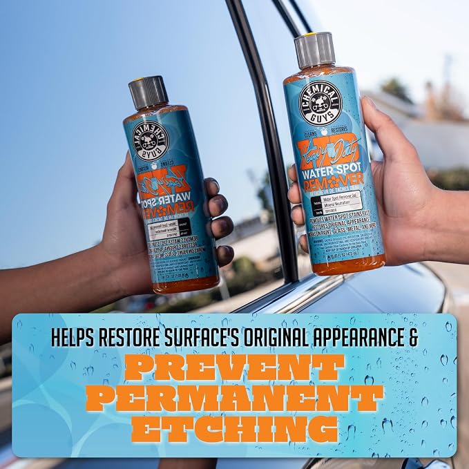 Chemical Guys, Heavy Duty Water Spot Remover Gel for Glass & Paint, 16 oz | Thick gel clings to glass and panels to tackle hard water stains and mineral marks, prepping for wax or ceramic