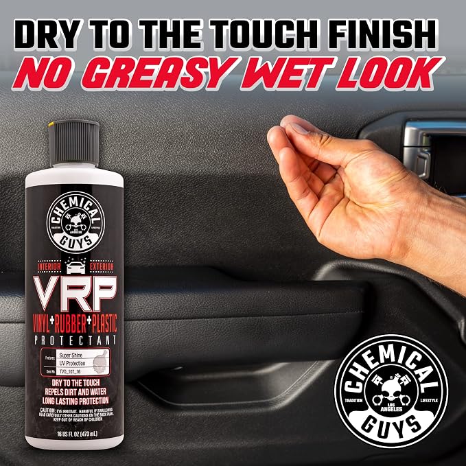 Chemical Guys, VRP Vinyl, Rubber & Plastic Dressing, Dry to Touch, 1 Gallon | Satin shine on tires, trim, dashboards and weatherstripping, non-greasy and dry to the touch, indoors or out