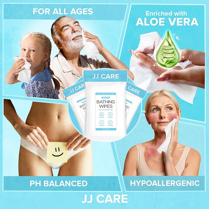 Body Wipes for Adults Bathing - Pack of 25 Shower Wipes For Adults Rinse Free, 200 Count Disposable No Rinse Disposable Washcloths, Waterless Body Wash for Elderly