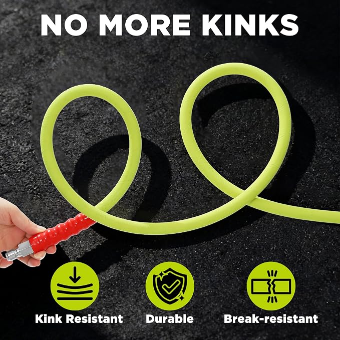 M MINGLE Pressure Washer Hose 100 FT x 3/8" - Replacement Power Wash Hose | M22 14mm to 3/8 Inch Quick Connect Fittings - Hot & Cold Water Use - Kink Resistant - 4000PSI