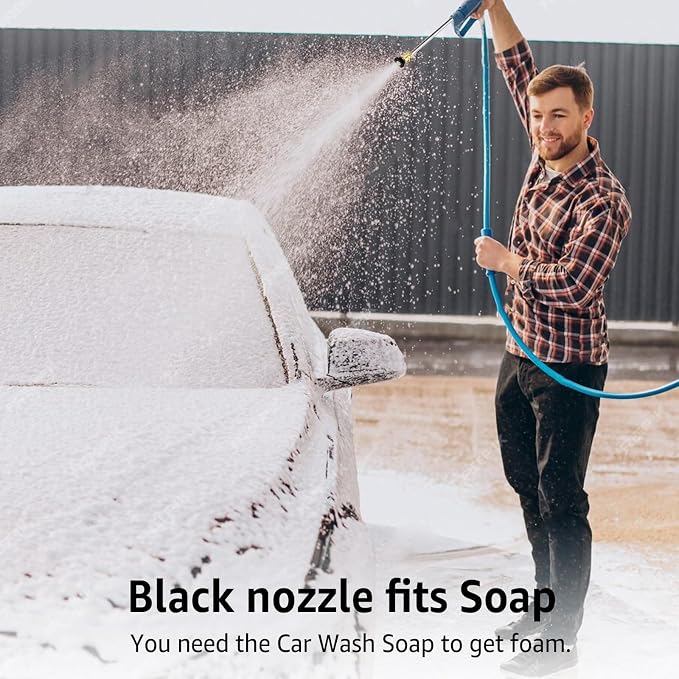 Pressure Washer Nozzle Tips 4500 PSI, Multiple Degrees,3.0GPM, 5Pcs | Pressure Washer Spray Nozzle Tips, 1/4 In Quick Connect, 0° 15° 25° 40° Soap Tip for Cleaning Car, Garden Road, Watering