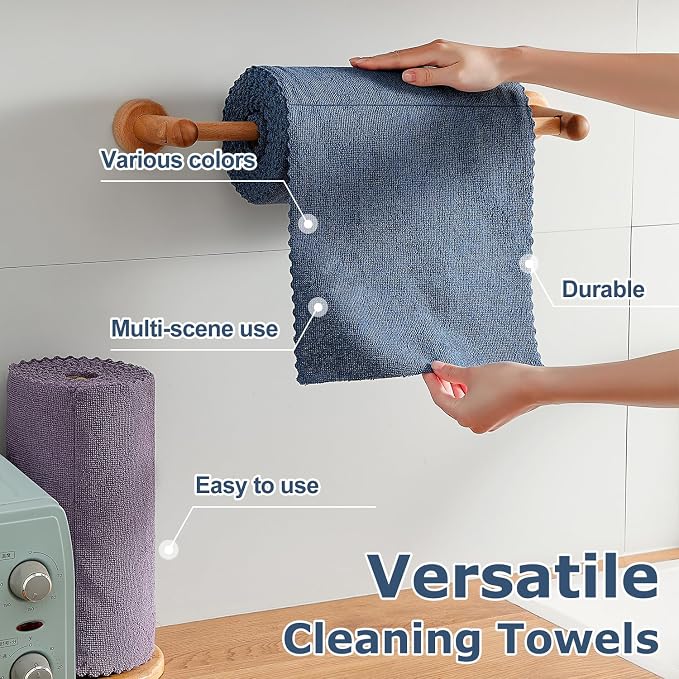 Jessy Home 80 Pack Microfiber Cleaning Cloth Roll Reusable Paper Towels 12"x12" Tear Away Cloth, Microfiber Towels for Cars, Wash Cloths, Lint Free Rags for House,Kitchen,Window,Cleaning Supplies