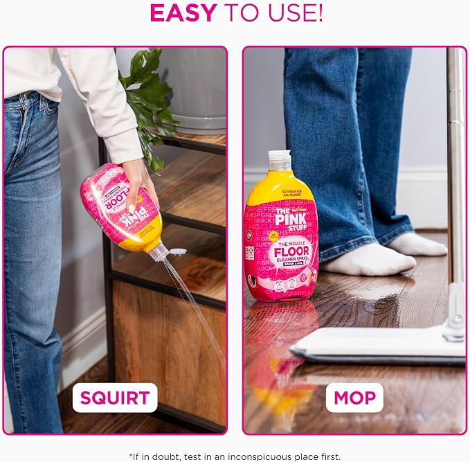Stardrops The Pink Stuff The Miracle Floor Cleaner Spray – Squirt & Mop Formula for Sparkling Clean Floors – Fast Drying,Streak-Free Finish,Fresh Fragrance,25.3 fl oz,(Pack of 2)