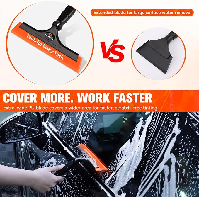WRAPXPERT Window Tint Tools Kit, 3-Step Professional Window Tint Squeegee Set for Windshield & Rear Glass Tinting, Squeegee for Car Window Film Installation, Fast Water Removal and Bubble-Free Finish