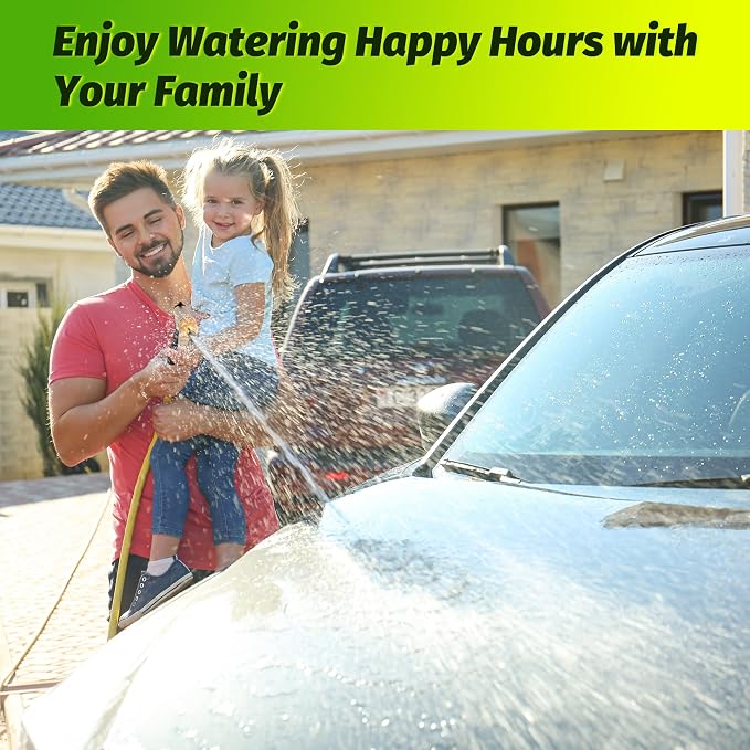 AUTOMAN Metal Hose Nozzle, High Pressure Garden Hose Sprayer, 100% Metal Water Hose Nozzle, Adjustable Watering Nozzle, Heavy Duty Garden Nozzle for Watering Plants & Lawns, Washing Cars & Pets