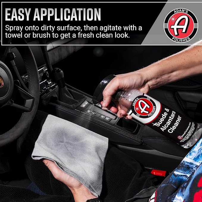 Adam's Suede Cleaner (16oz) - Professional Automotive Micro-Suede Cleaner For Car Interiors, Upholstery, Shoes, Clothing, Removes Stains & Refreshes Suede Material