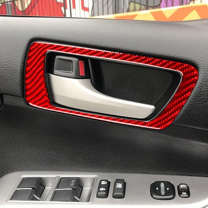 Real Carbon Fiber Trim for Toyota Camry Accessories | for 2012 2013 2014 Inner Door Handle Panel Interior Thick Overlay Decal