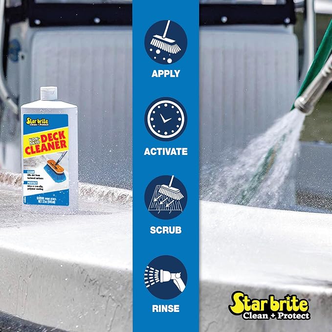 STAR BRITE Non-Skid Deck Cleaner & Protectant - Lift Dirt & Stains From Fiberglass, Painted Surfaces, More 22oz Spray (085922SS)