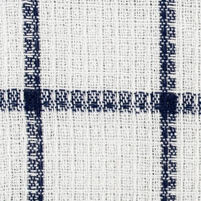 DII Scrubber Dishcloths Collection Windowpane Dishrag Set, 12x12, White/Nautical Blue Stripe, 6 Piece