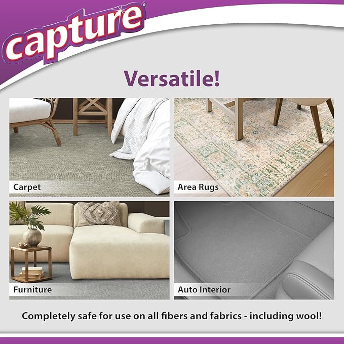 Capture Carpet & Rug Dry Cleaner: Carpet Deodorizer & Freshener Powder - Pet Odor Eliminator - Spot & Stain Remover - Fresh Natural Scent - Carpet Cleaner Powder - Dry Rug Powder Cleaner (2.5 lb)