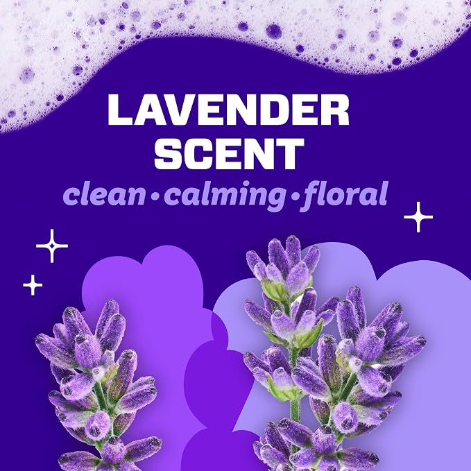 Mr. Clean Magic Eraser Sponge, Bathroom, Shower, Tub Cleaner, Soap Scum Remover, Bathroom Cleaning Supplies, Dawn Cleaning Power with Lavender Scent, Shower & Tub, 6ct