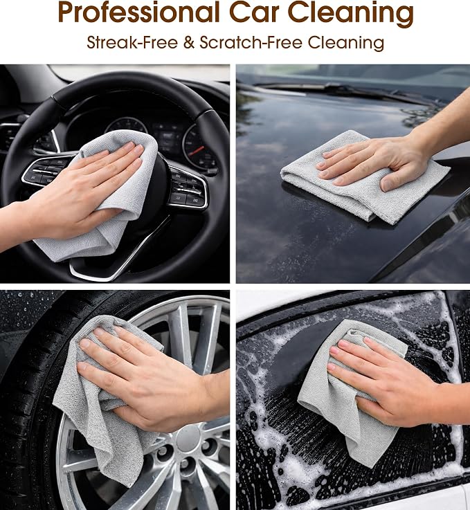 KitchLife Microfiber Cleaning Cloth Roll, 100 Pack - Tear-Away Microfiber Paper Towels, Lint-Free, Reusable, Washable for Kitchen, Car, Dishes, and Sensitive Surfaces (Light Gray)