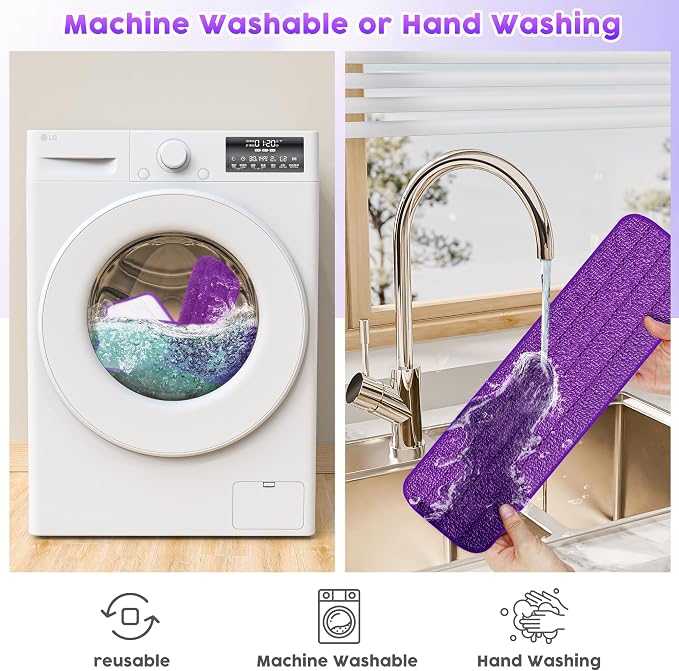 9 Pack Reusable Mop Pads Compatible with Swiffer PowerMop, Microfiber Mop Pads Refills Machine Washable, Durable, and Highly Absorbent Suitable for All Floor Types