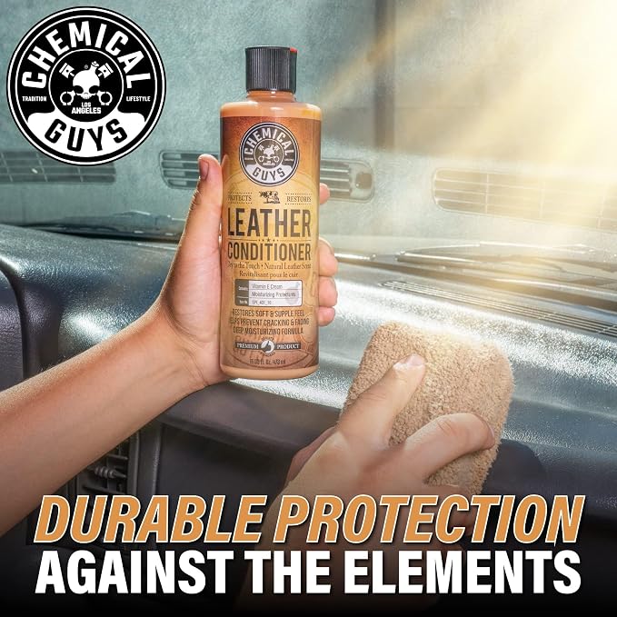 Chemical Guys, Leather Cleaner & Conditioner Kit, Travel Size, 2 x 4 oz | Two-step kit cleans then conditions seats, bags and boots, pH-balanced for natural and sealed leather
