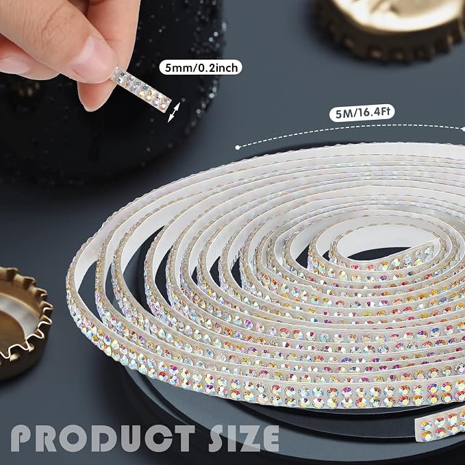Kingdder 16.4 ft Bling Car Trim Self Adhesive Bling Car Accessories for Women Rhinestone Strip Glitter Diamond Sticker DIY Line Molding Dashboard Decal Shiny Auto Stuff for Interior Exterior Decor