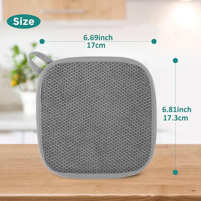 GeeRic Microfiber Dish Drying Mat, Super Absorbent Kitchen Dish Drying Pad, Reversible Gift Mats for Countertop, 7 * 7 inch Gray