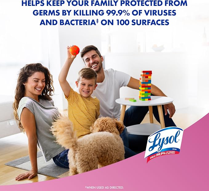Lysol Disinfectant Spray, Household Cleaning Supplies, Disinfecting Multi-Purpose Room Spray, Antibacterial Sanitizer, Deodorizer, Kills Hantavirus, Early Morning Breeze, 19 Fl Oz (Pack of 2)
