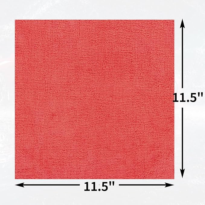 Microfiber Cleaning Cloth, 200 Pack Red Cleaning Rags Microfiber Towel Bulk Absorbent Lint-Free Wash Cloths, All-Purpose Towels for Cars, Shop, Automotive, Garage, Home & Kitchen