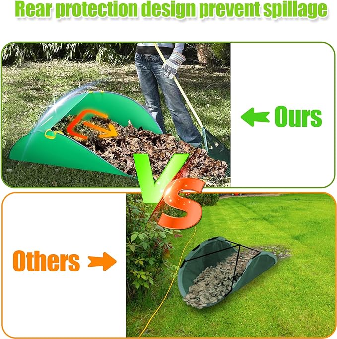 UQM Leaf Collector, Portable Pop Up Leaf Bags, Foldable Leaf Pick Up Tools | Reusable Yard Garden Bags for Leaves Lawn Trash, Patent Number D1005635