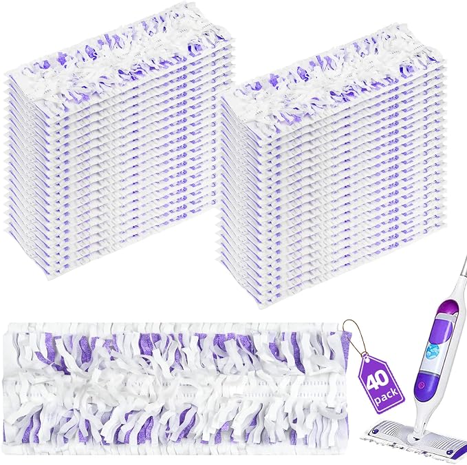 40 Count Disposable Power Mop™ Refills Compatible with Swiffer® Power Mop™ | Powermop™ Pads for Multi-Surface Refills Pads for Floor Cleaning, Unscented & Thickened