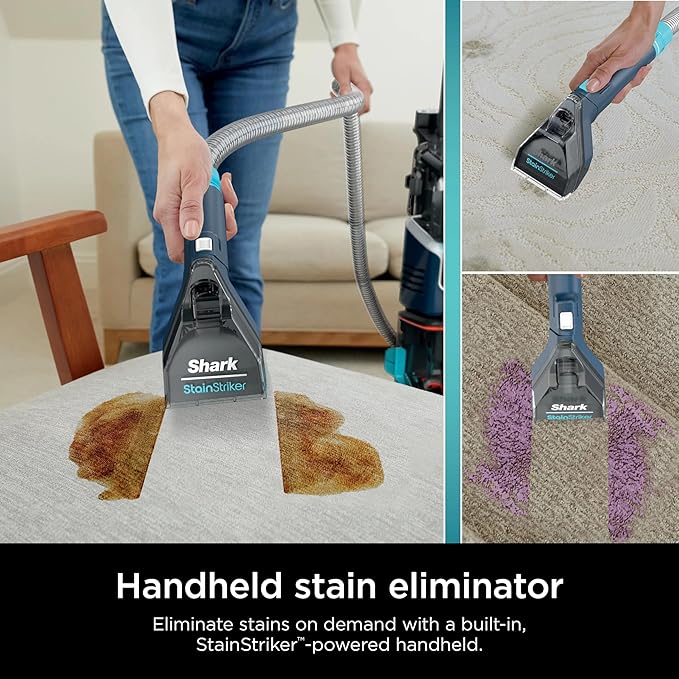 Shark R-EX200 CarpetXpert Deep Cleaner for Carpet, Rugs & Upholstery with StainStriker, Navy - Certified Refurbished