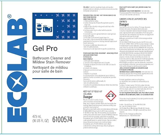 Ecolab Gel Pro™ Bathroom Cleaner and Mildew Stain Remover