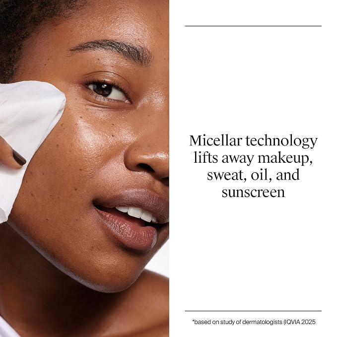 Neutrogena Makeup Remover Micellar Wipes for Face Daily Gently Removes Oil Dirt and Waterproof Makeup in a Simple Fully Plant-Based Cloth, 25 Count (Pack of 24)