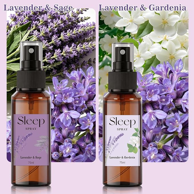 SCENTORINI Sleep Spray, 5.07 oz Pillow Spray with Lavender Essential Oil | Lavender & Gardenia, Sage Scent for Sleep Calming, Pillow Mist for Bedding, Liners, Sheets, Room Spray Air Freshener