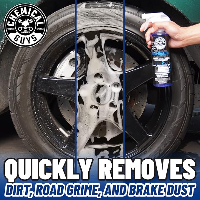 Chemical Guys CLD_203 Signature Series Wheel Cleaner, Formated For All Gloss Finishes, Safe for Cars, Trucks, SUVs, Motorcycles, RVs & More 128 fl oz (1 Gallon) | Fast-acting foaming spray clings to wheels to lift brake dust and road grime, safe on chr...