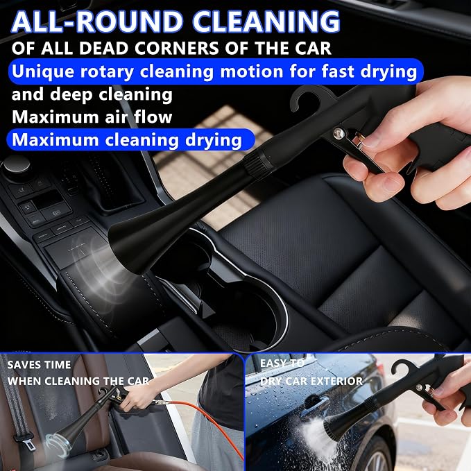 Detailing Car Cleaning Gun, High Pressure Air Blow Gun for Interior Dryer, Car Detailing Tools Interior Cleaner, Quickly Blowing Out Dirt and Dust Working with Air Compressor