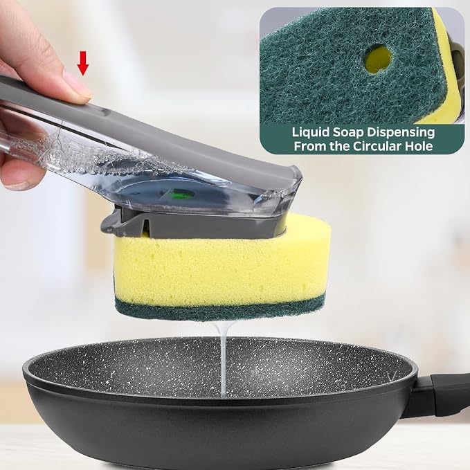Sponge Dishwand Brush Refills for Scotch-Brite Dishwand, 20 Pack（Green） | Non-Scratch Brush Refill, 3X Scrubbing Power
