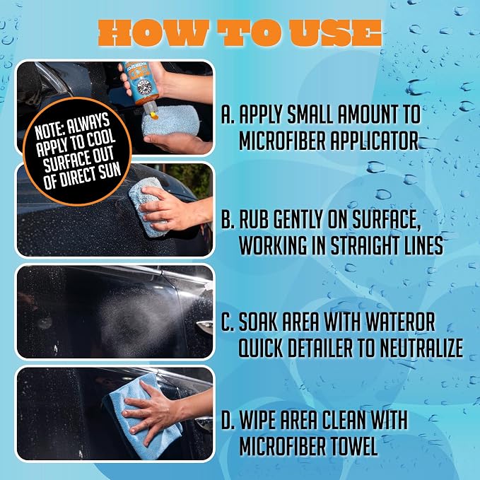 Chemical Guys, Heavy Duty Water Spot Remover Gel for Glass & Paint, 16 oz | Thick gel clings to glass and panels to tackle hard water stains and mineral marks, prepping for wax or ceramic